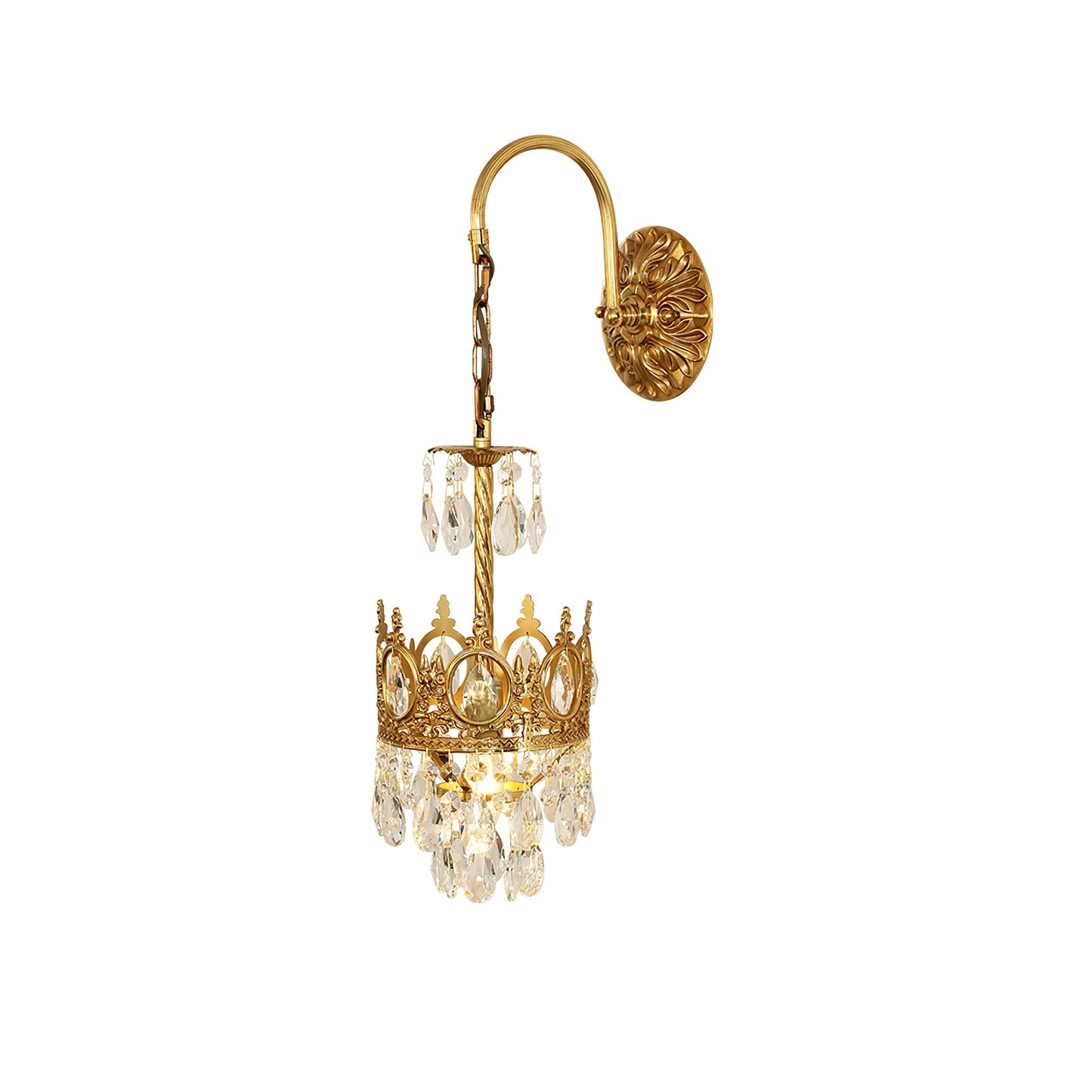 Crystal Crown Wall Light | Crystal & Iron | Copper Plated