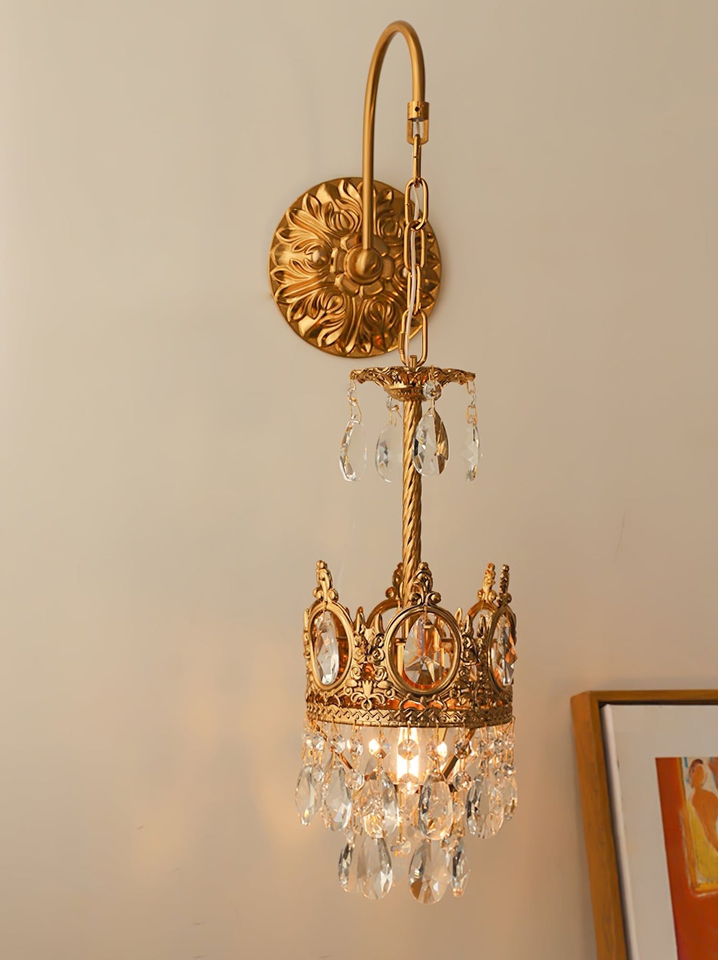 Crystal Crown Wall Light | Crystal & Iron | Copper Plated