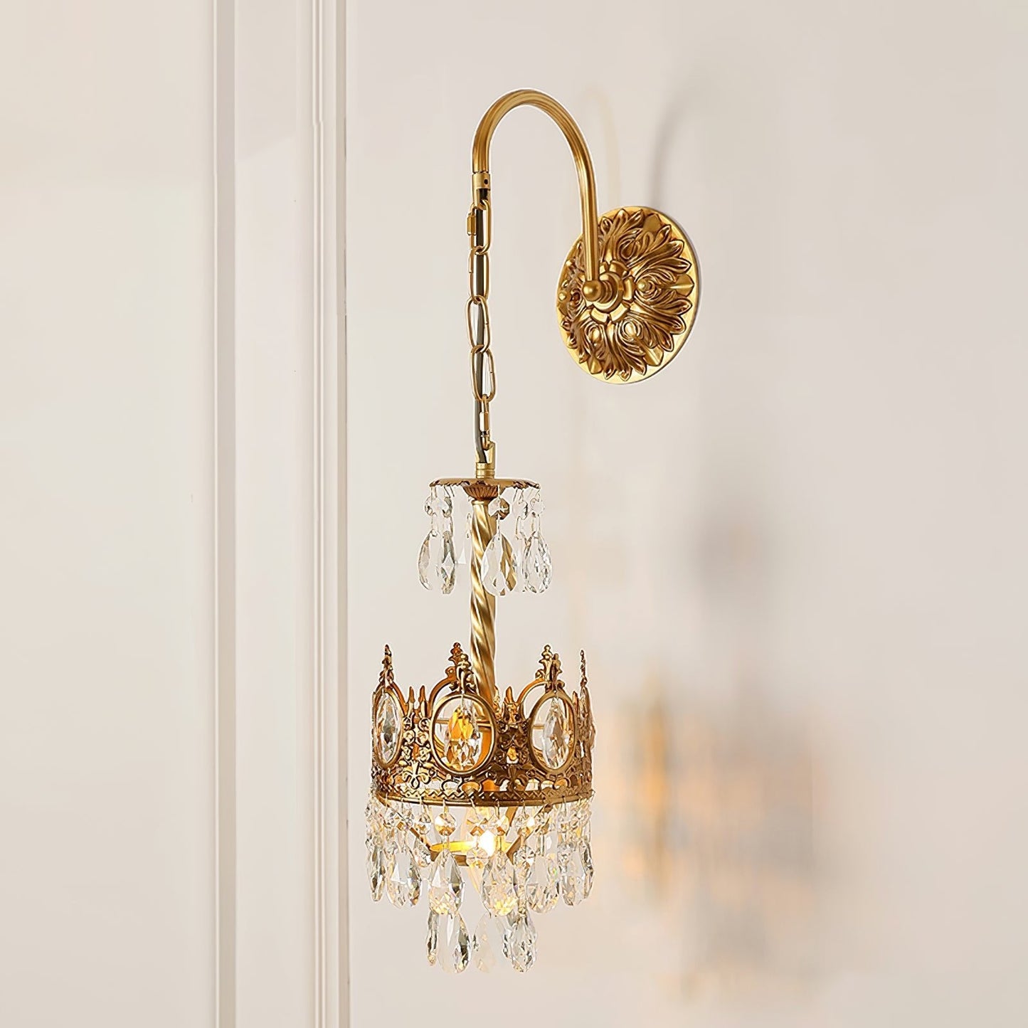 Crystal Crown Wall Light | Crystal & Iron | Copper Plated
