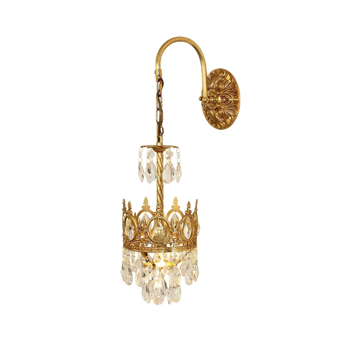 Crystal Crown Wall Light | Crystal & Iron | Copper Plated