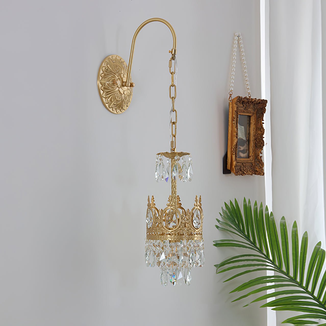 Crystal Crown Wall Light | Crystal & Iron | Copper Plated