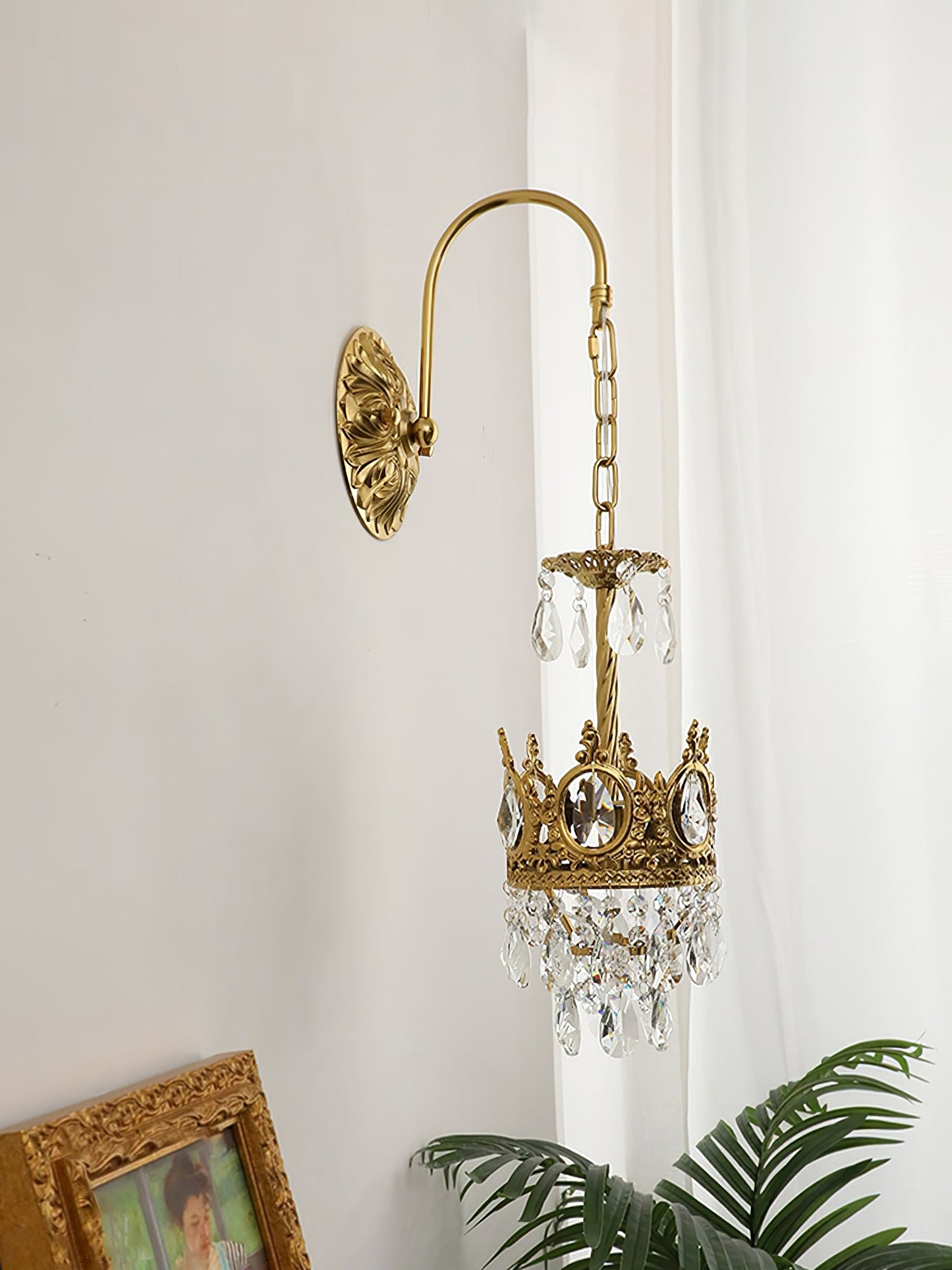 Crystal Crown Wall Light | Crystal & Iron | Copper Plated