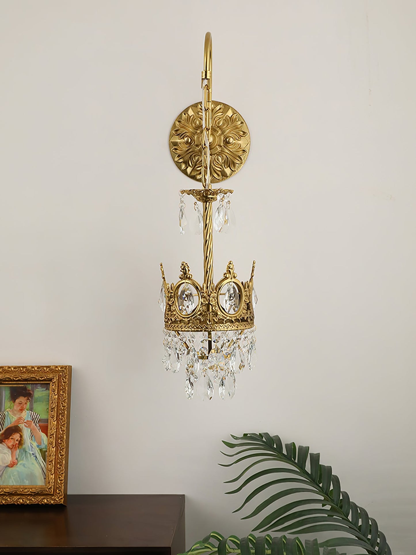 Crystal Crown Wall Light | Crystal & Iron | Copper Plated
