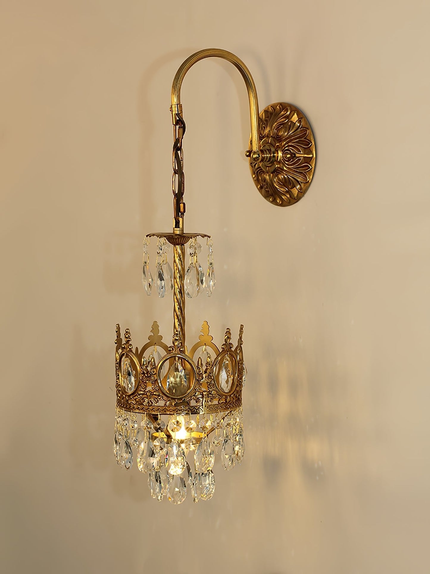 Crystal Crown Wall Light | Crystal & Iron | Copper Plated