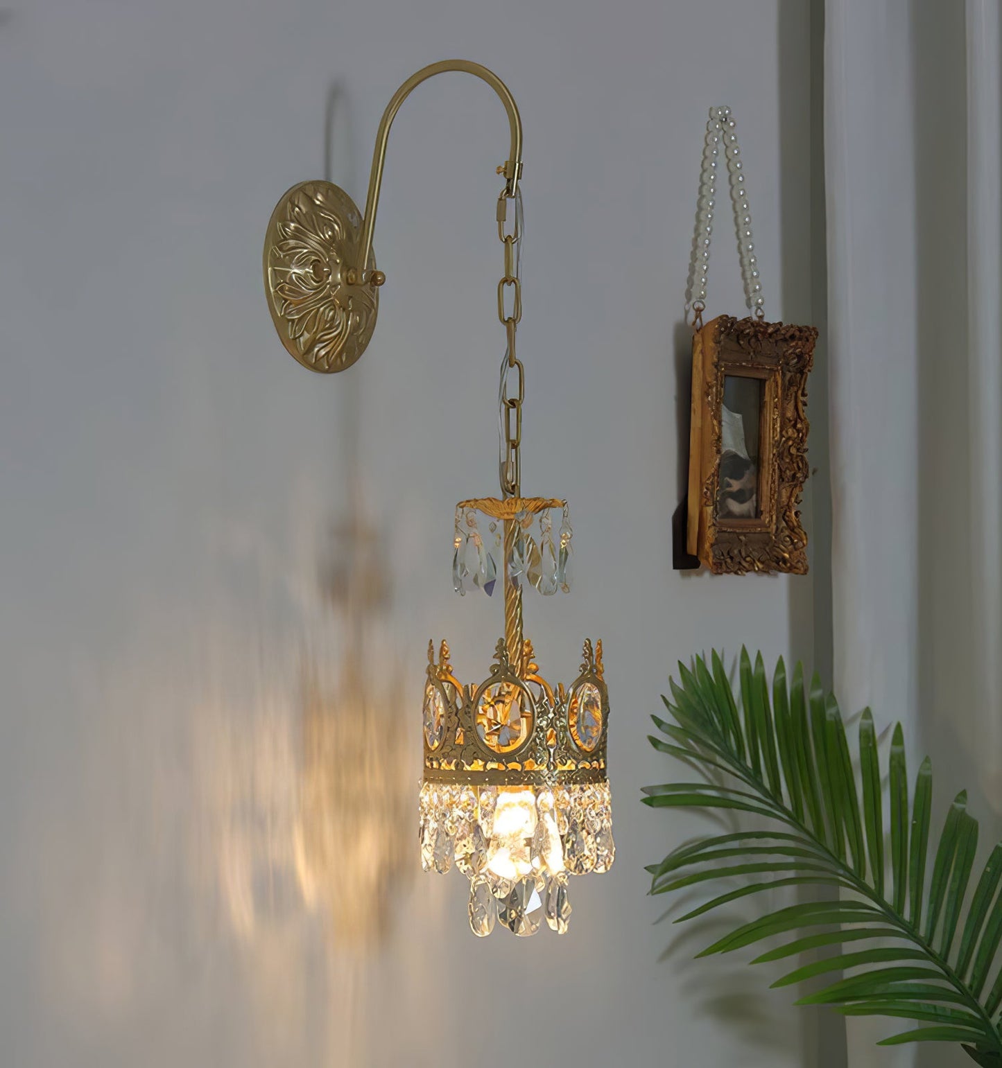 Crystal Crown Wall Light | Crystal & Iron | Copper Plated