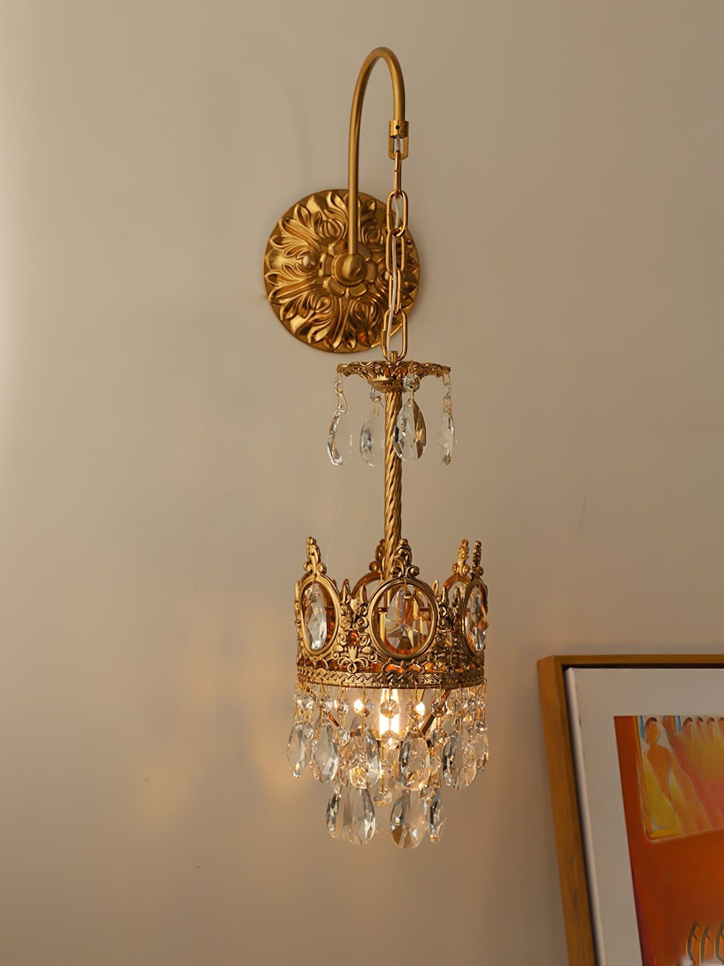 Crystal Crown Wall Light | Crystal & Iron | Copper Plated