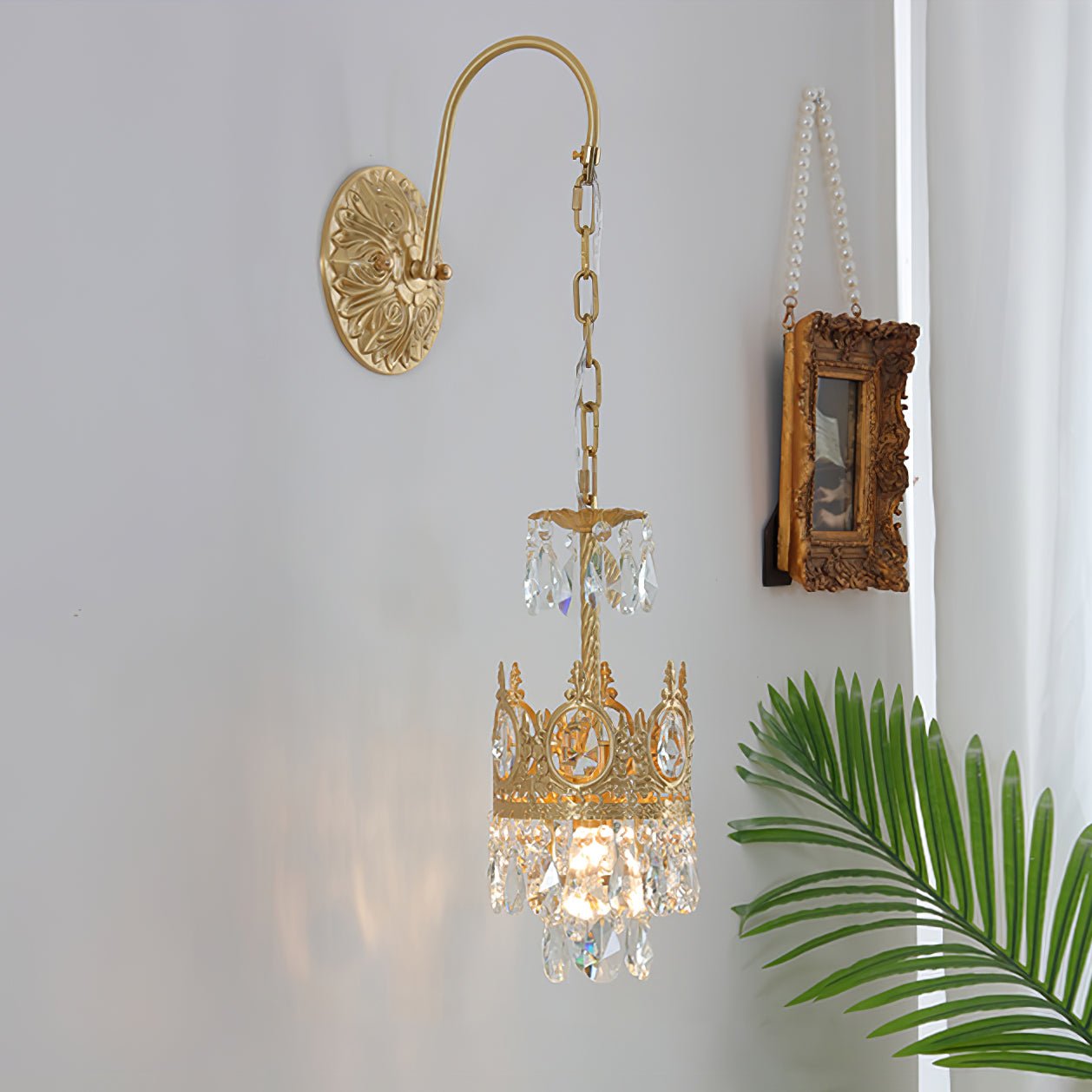 Crystal Crown Wall Light | Crystal & Iron | Copper Plated