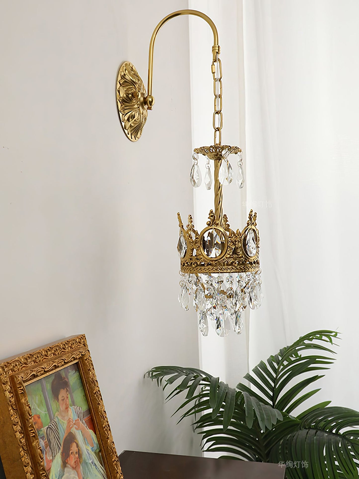 Crystal Crown Wall Light | Crystal & Iron | Copper Plated