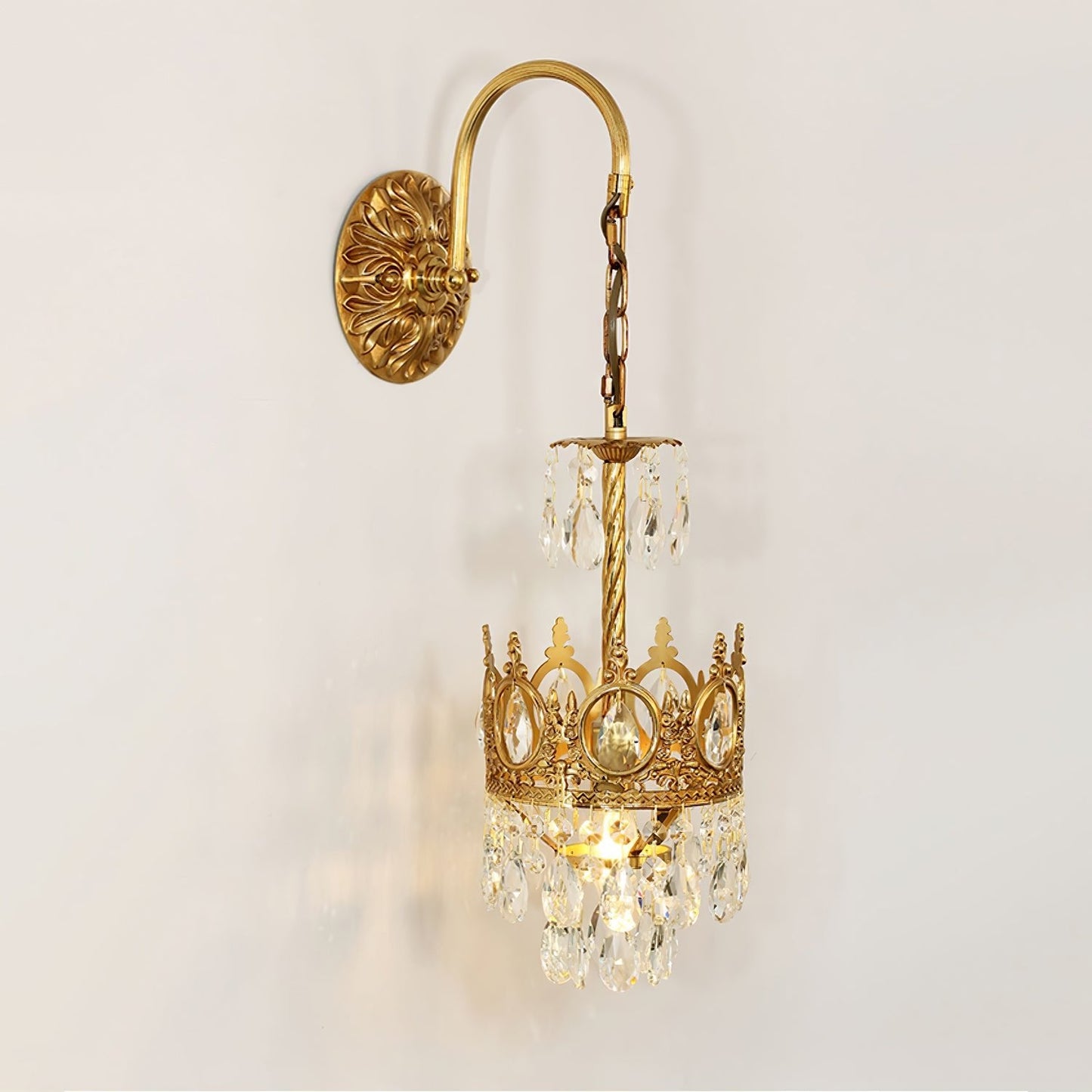 Crystal Crown Wall Light | Crystal & Iron | Copper Plated