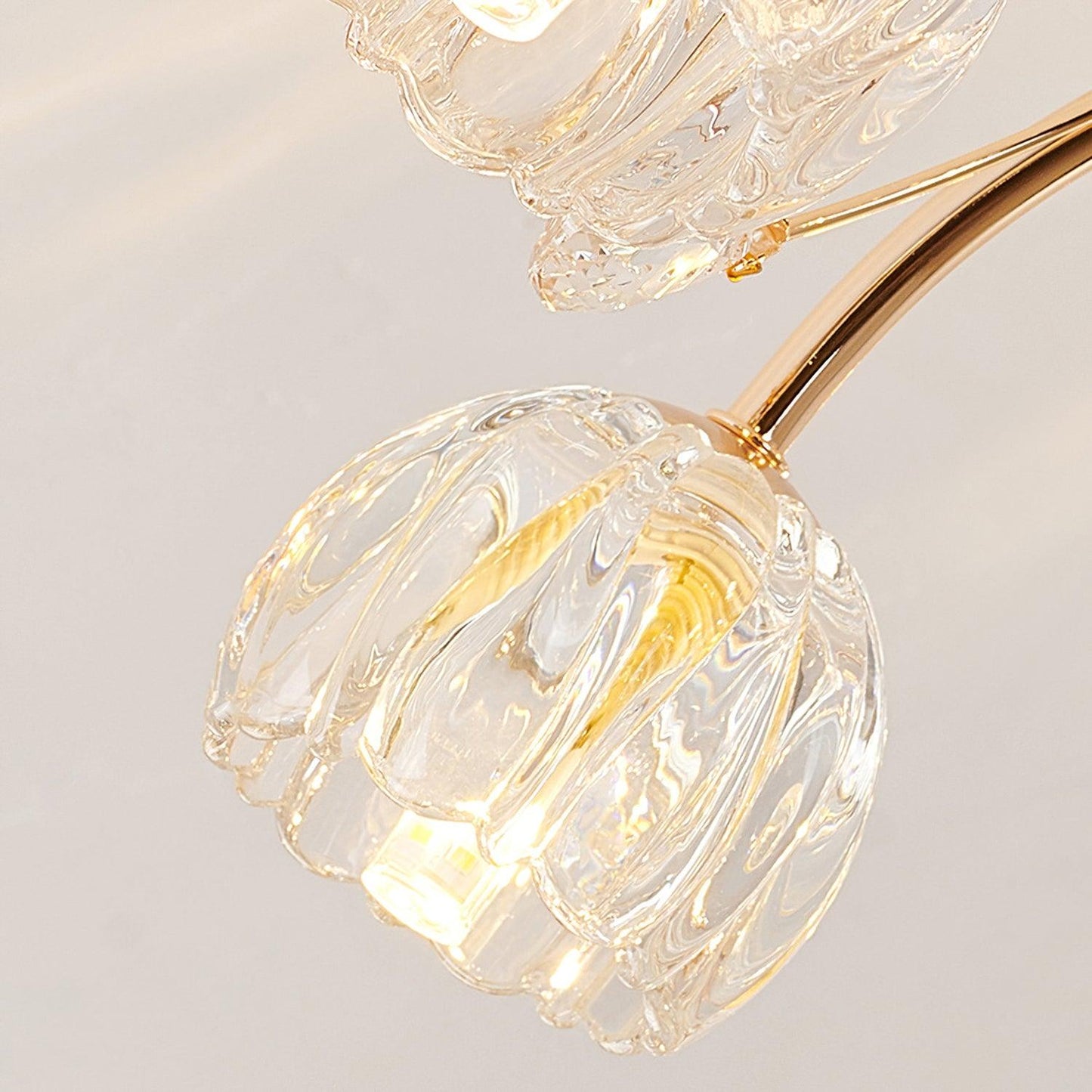 Crystal Flower Ceiling Light | Crystal & Metal | Gold Finish