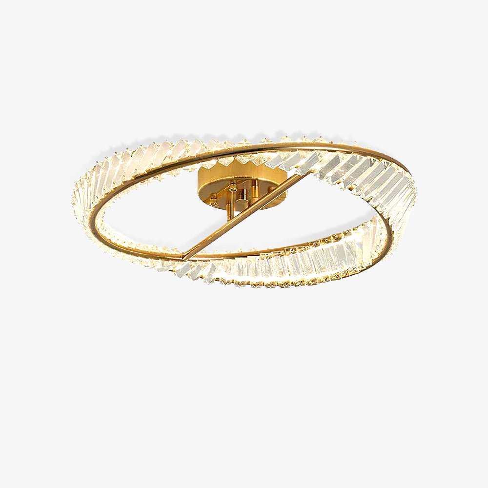 Crystal Rings Ceiling Lamp | Stainless Steel & Glass | Brass