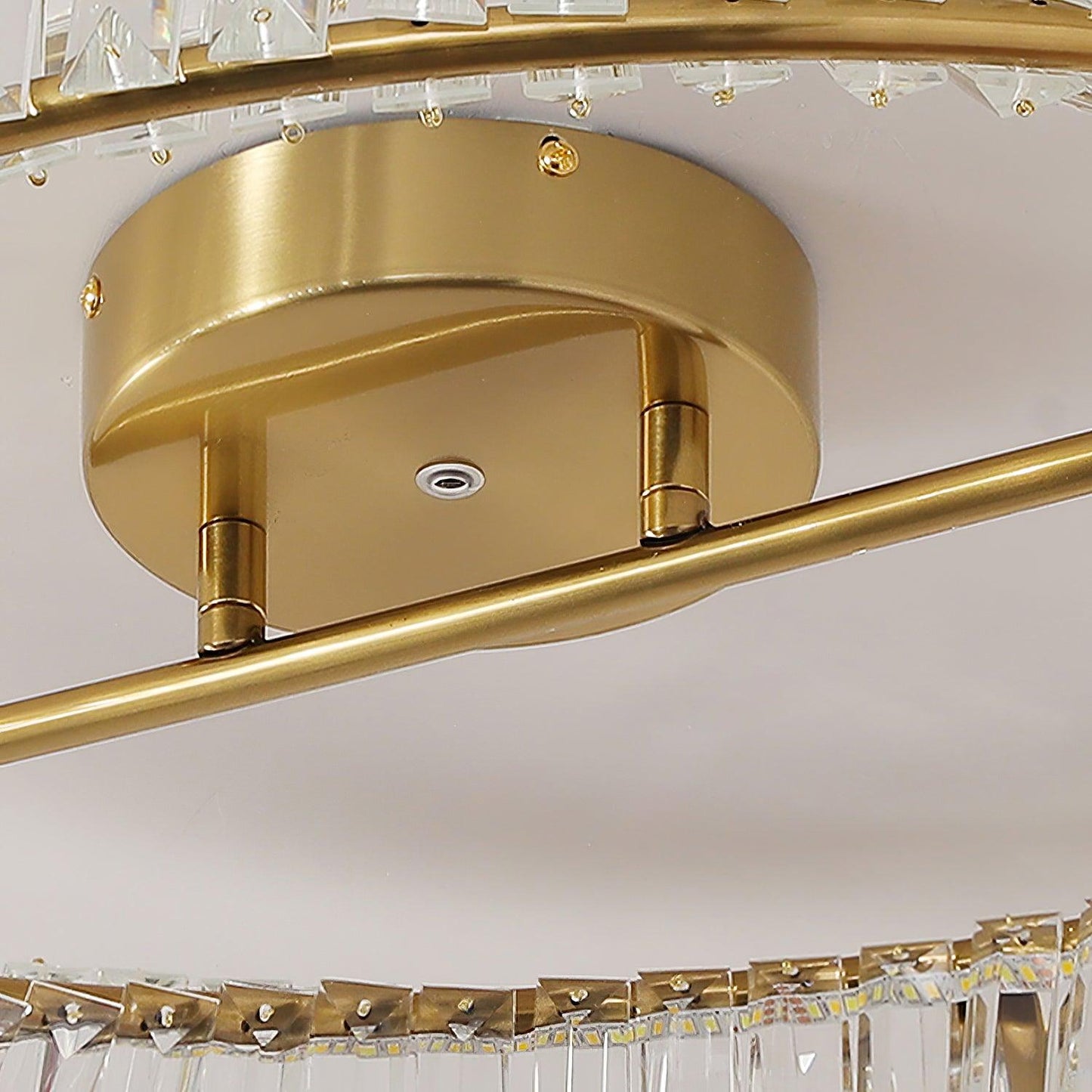 Crystal Rings Ceiling Lamp | Stainless Steel & Glass | Brass