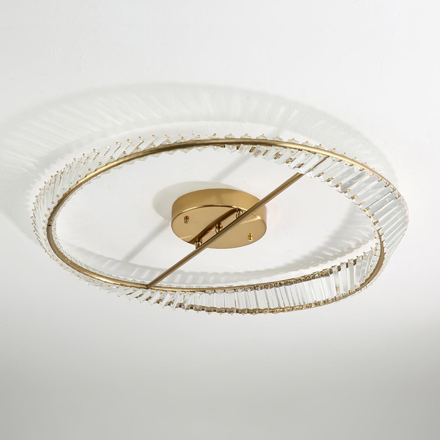 Crystal Rings Ceiling Lamp | Stainless Steel & Glass | Brass