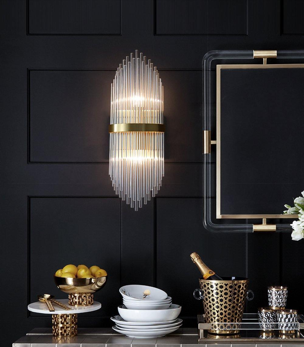 Crystal Wall Lamp | Brass & Crystal | Set of 2