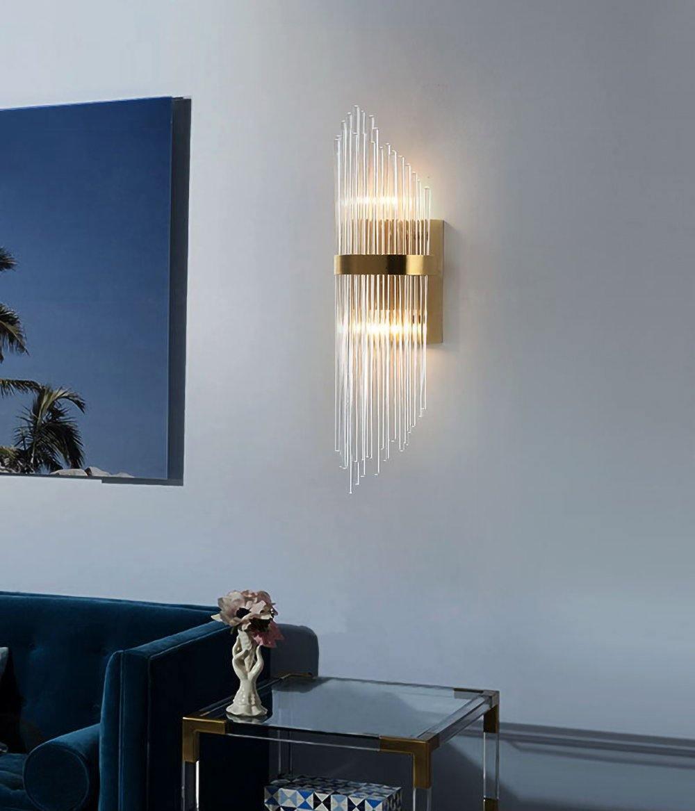Crystal Wall Lamp | Brass & Crystal | Set of 2