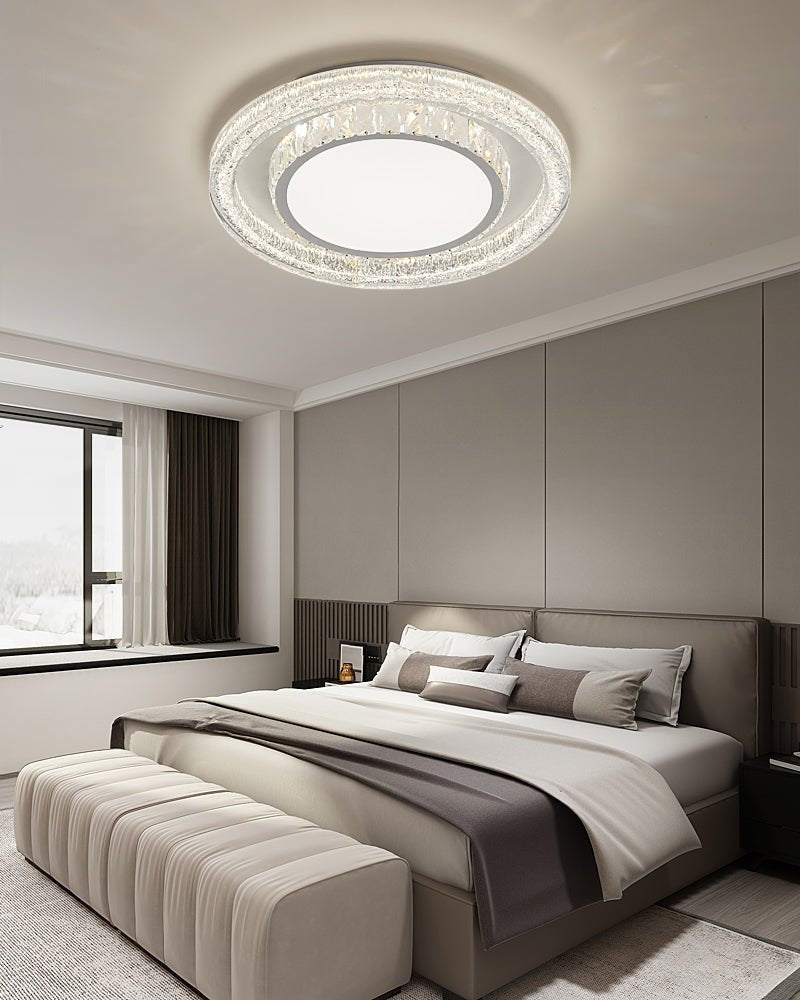 Crystalara Ceiling Light | K9 Crystal & Iron | White