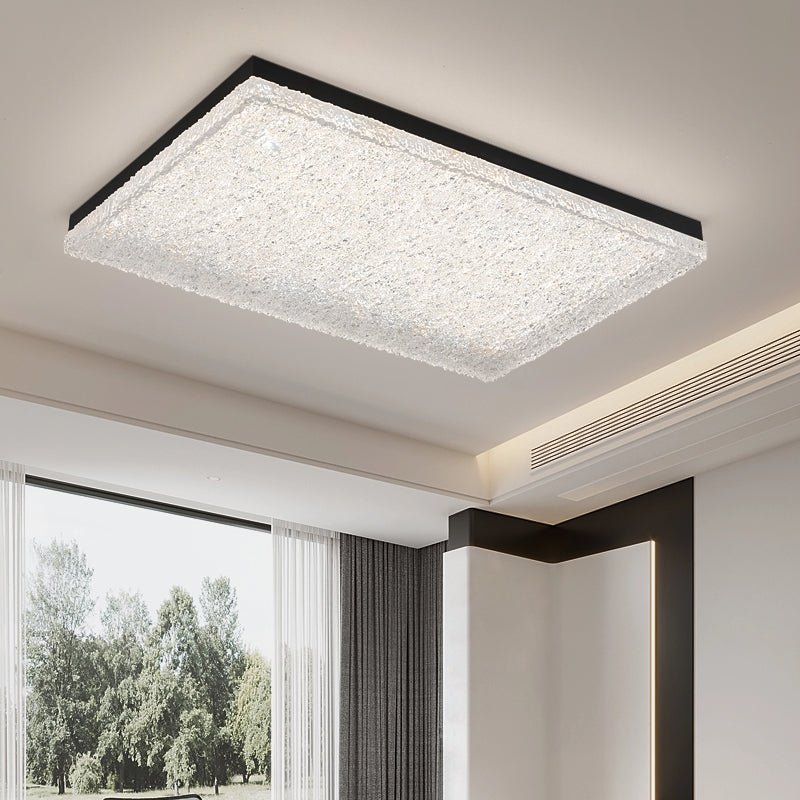 Crystalia Resin Ceiling Light | Black Iron Frame | Clear Shade