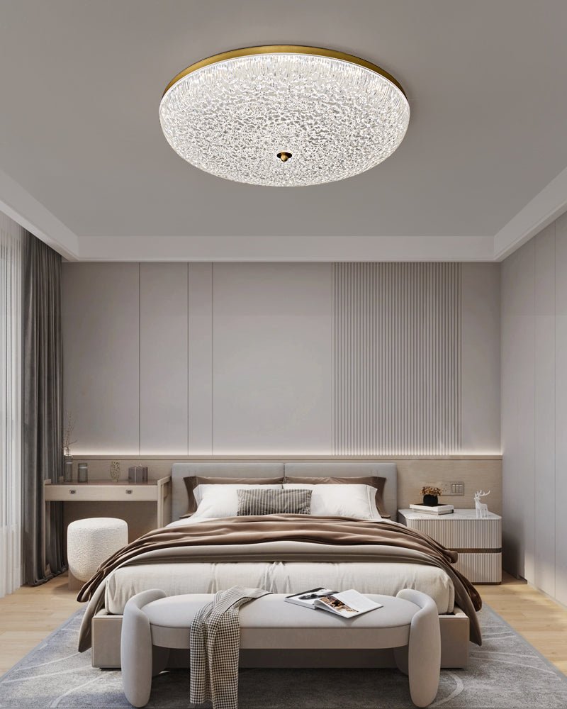Crystalline Round Ceiling Lamp | Brass & Acrylic | Various Sizes