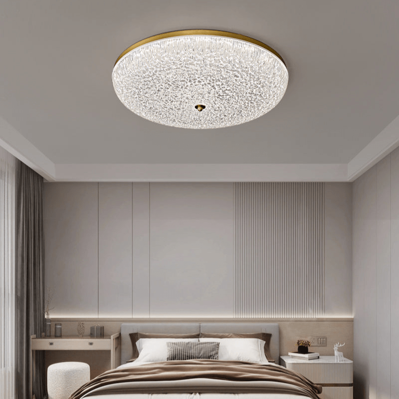 Crystalline Round Ceiling Lamp | Brass & Acrylic | Various Sizes