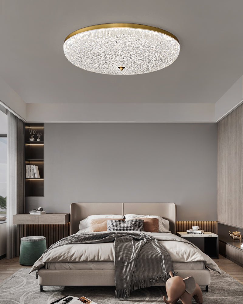 Crystalline Round Ceiling Lamp | Brass & Acrylic | Various Sizes