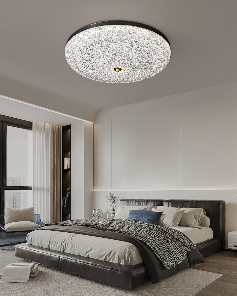 Crystalline Round Ceiling Lamp | Brass & Acrylic | Various Sizes