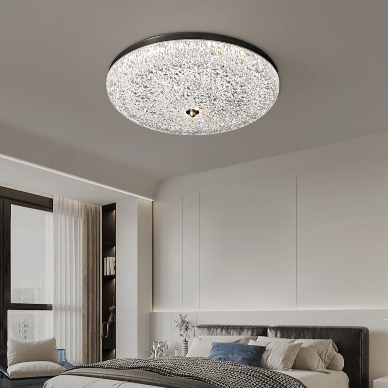 Crystalline Round Ceiling Lamp | Brass & Acrylic | Various Sizes
