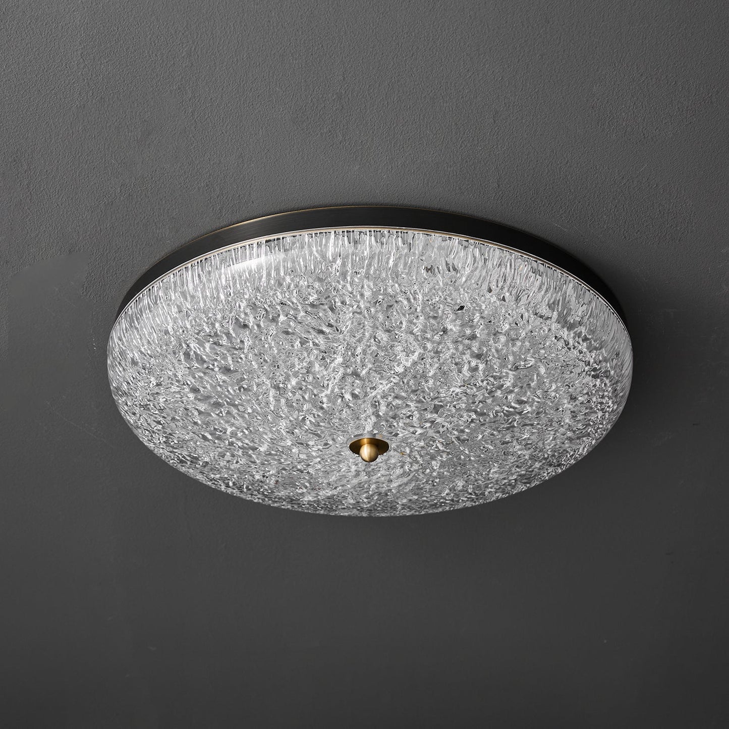 Crystalline Round Ceiling Lamp | Brass & Acrylic | Various Sizes