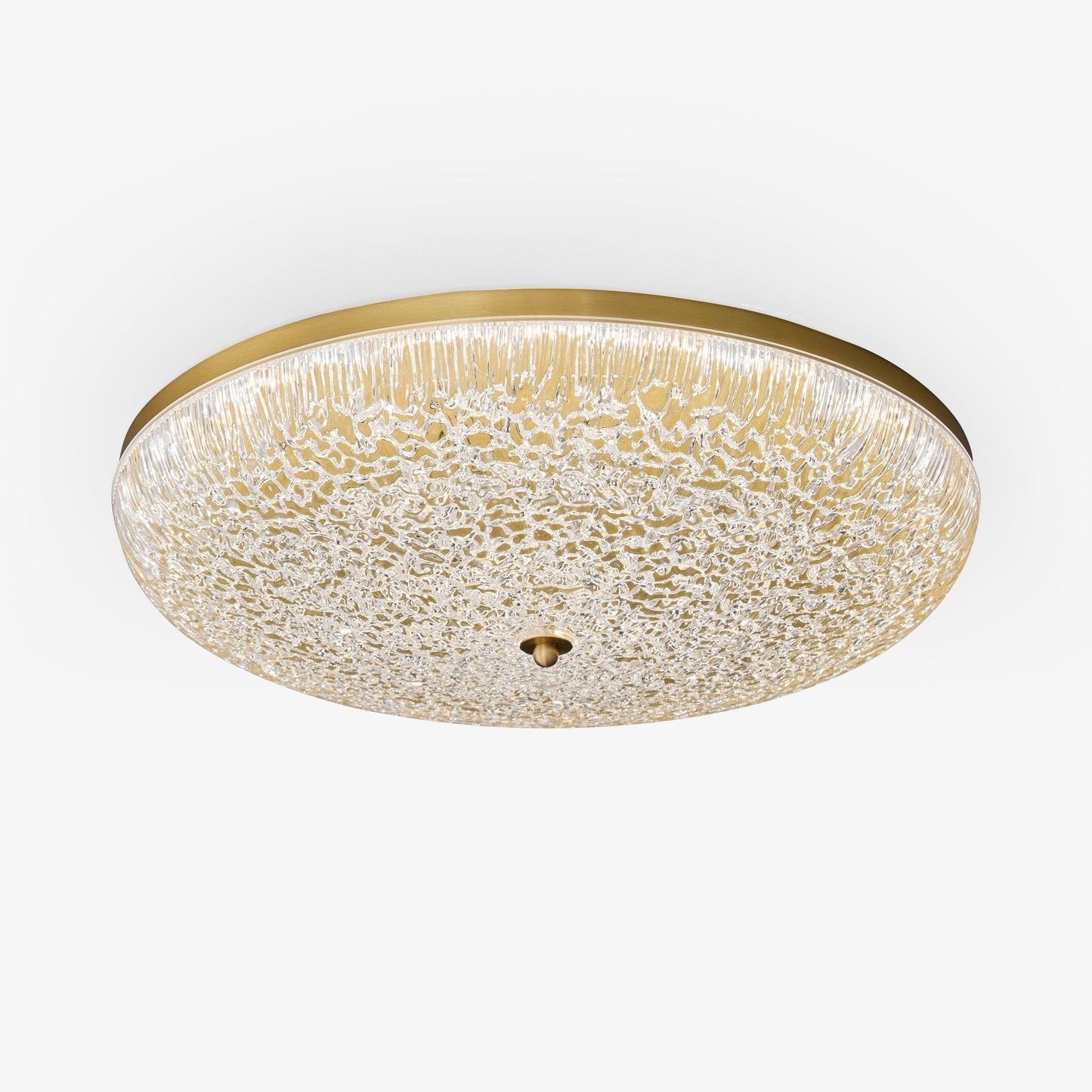 Crystalline Round Ceiling Lamp | Brass & Acrylic | Various Sizes