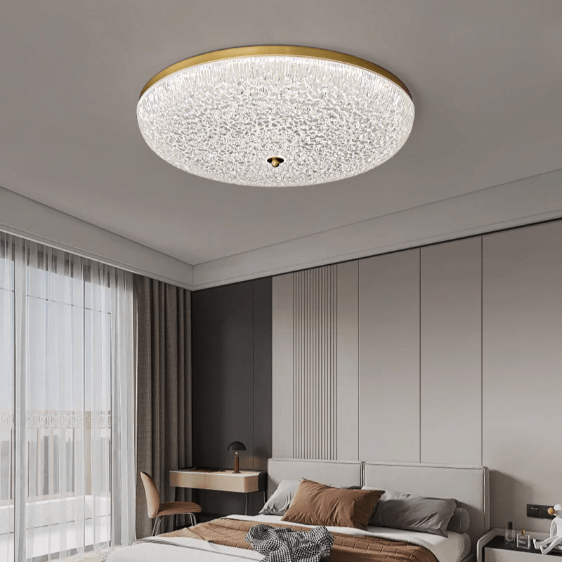 Crystalline Round Ceiling Lamp | Brass & Acrylic | Various Sizes