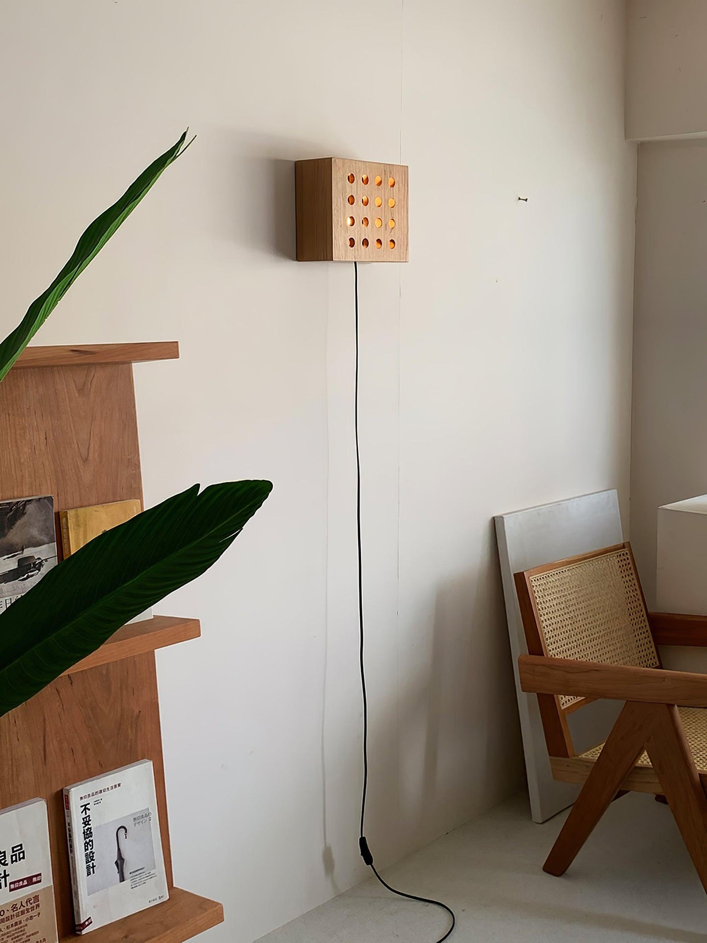 Cubiform Wall Lamp | Cherry Wood | Set of 2