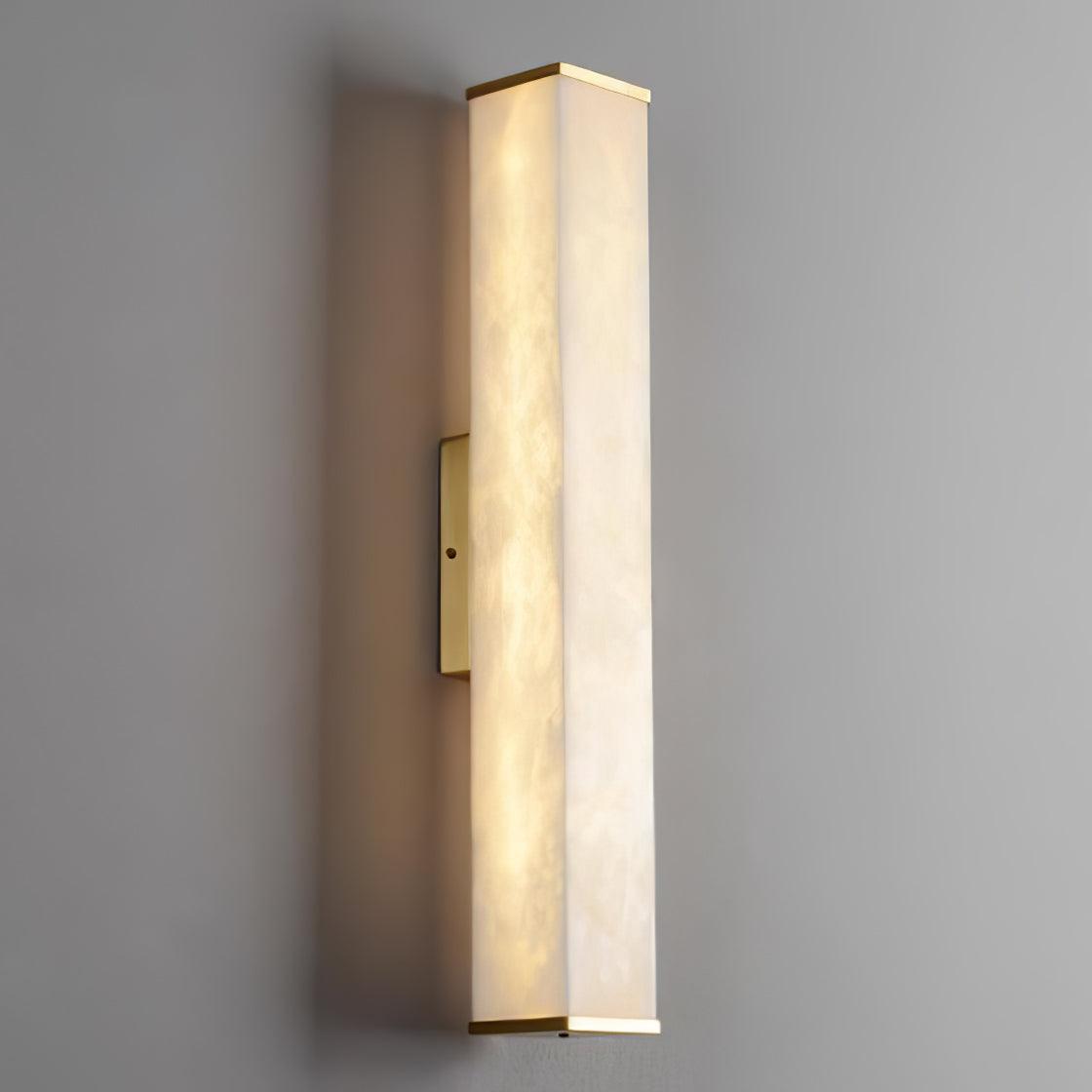 Cuboid Wall Light | Alabaster & Brass | Modern Design