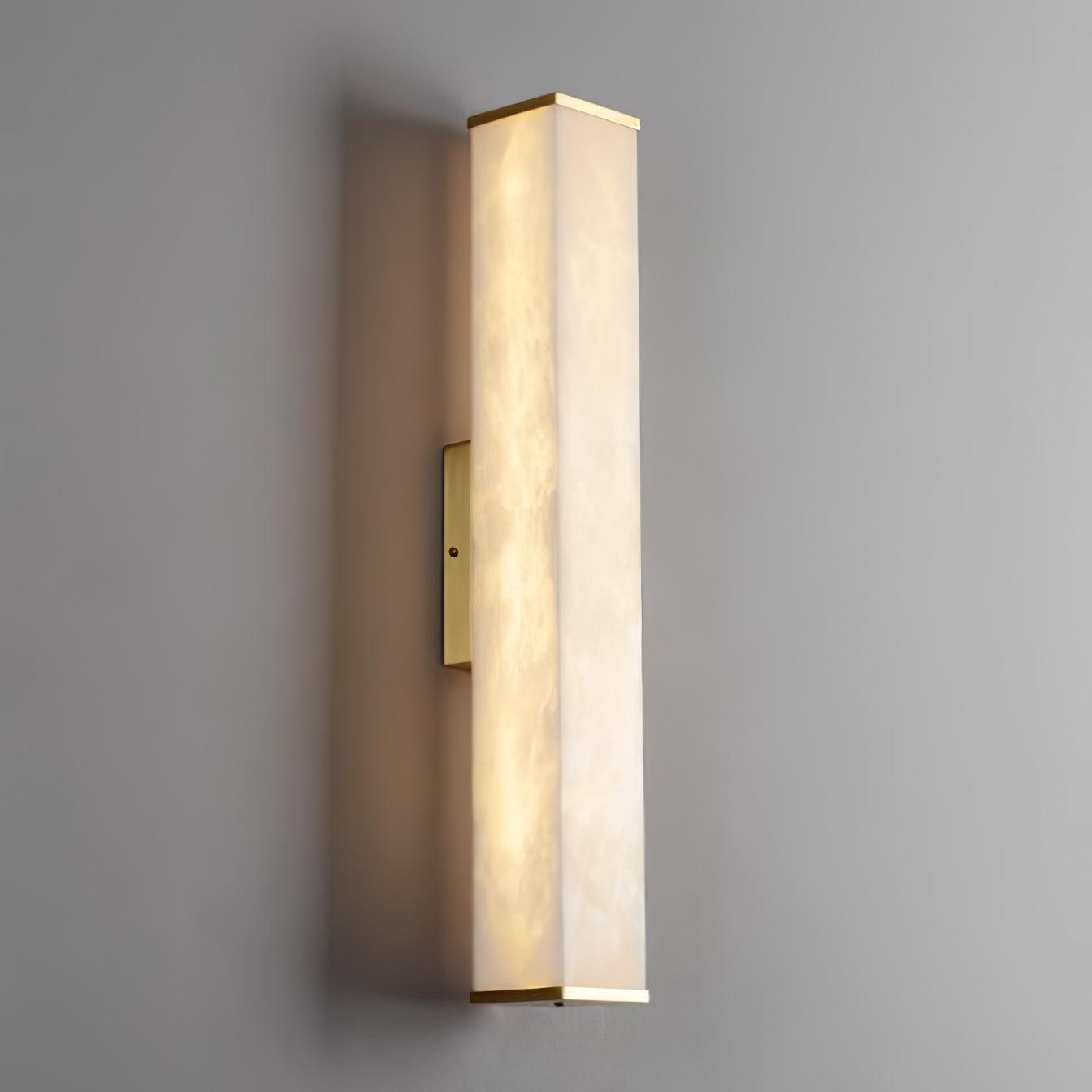 Cuboid Wall Light | Alabaster & Brass | Modern Design