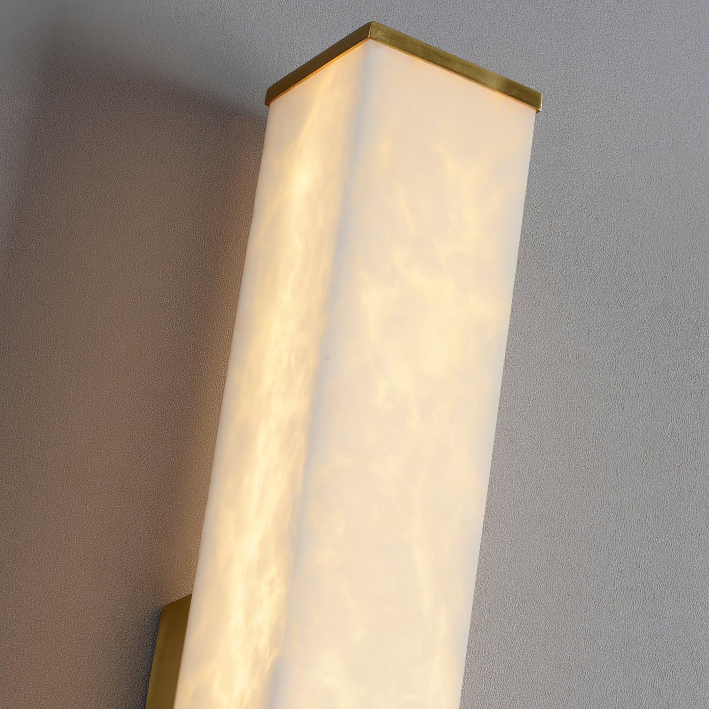 Cuboid Wall Light | Alabaster & Brass | Modern Design