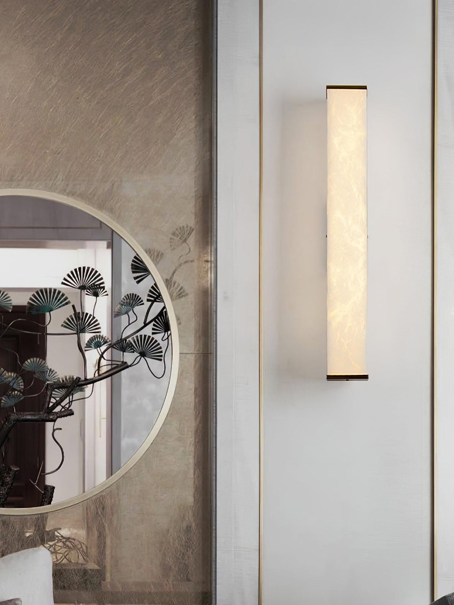 Cuboid Wall Light | Alabaster & Brass | Modern Design