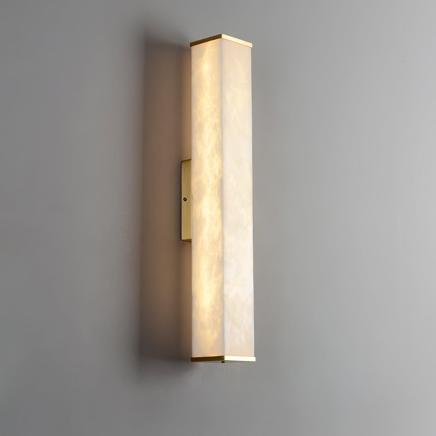 Cuboid Wall Light | Alabaster & Brass | Modern Design