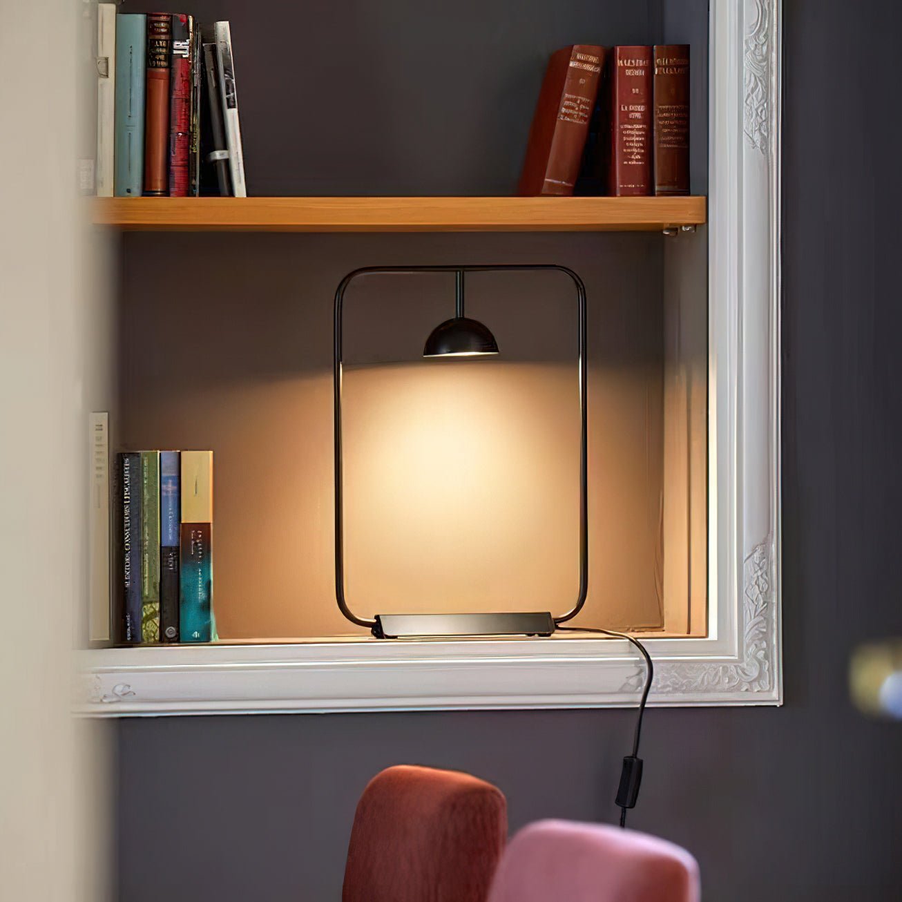 Cupolina Table Lamp | Metal | Black and Orange