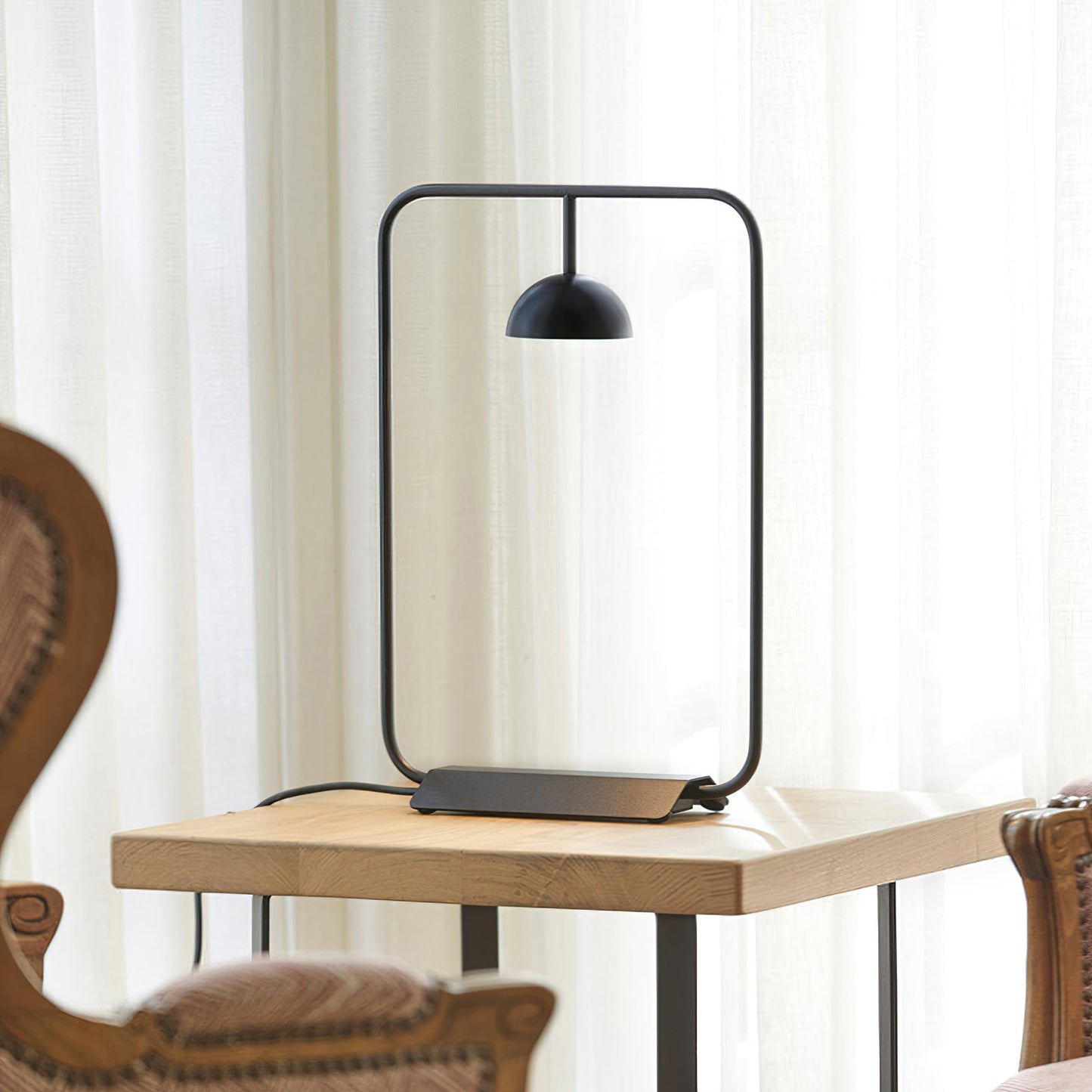 Cupolina Table Lamp | Metal | Black and Orange