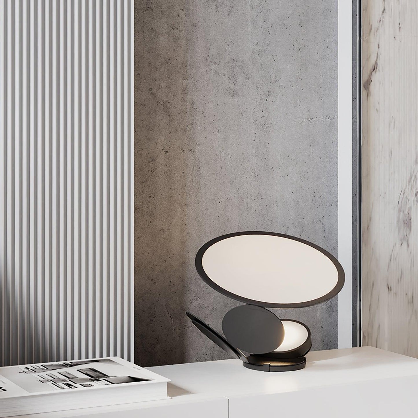Cut Table Lamp | Adjustable Design | Black & White
