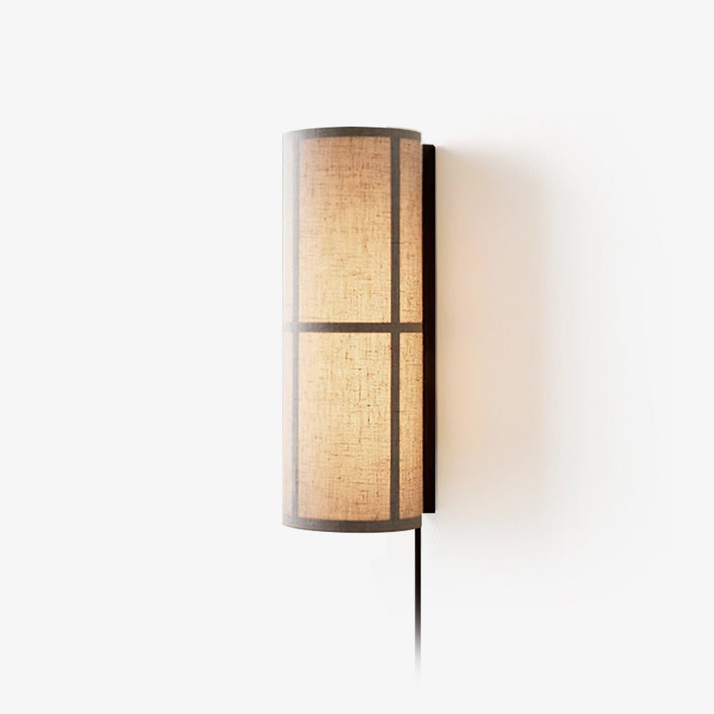 Cylinder Wall Lamp | Fabric Shade | Black Frame, White or Grey Shade