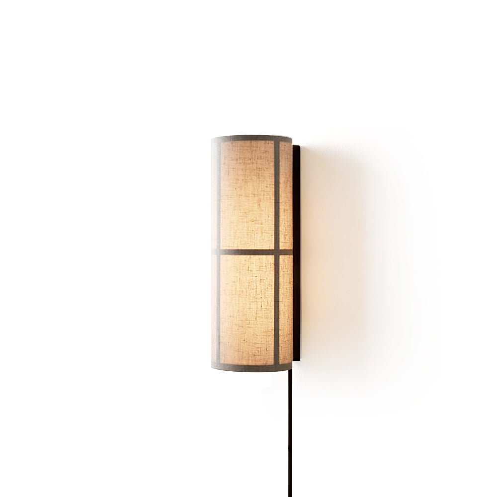 Cylinder Wall Lamp | Fabric Shade | Black Frame, White or Grey Shade