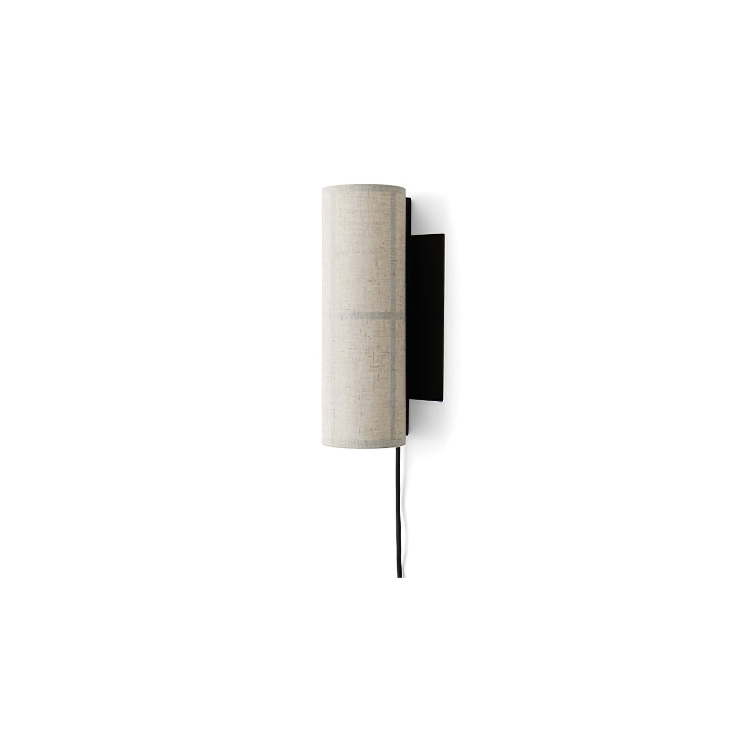 Cylinder Wall Lamp | Fabric Shade | Black Frame, White or Grey Shade