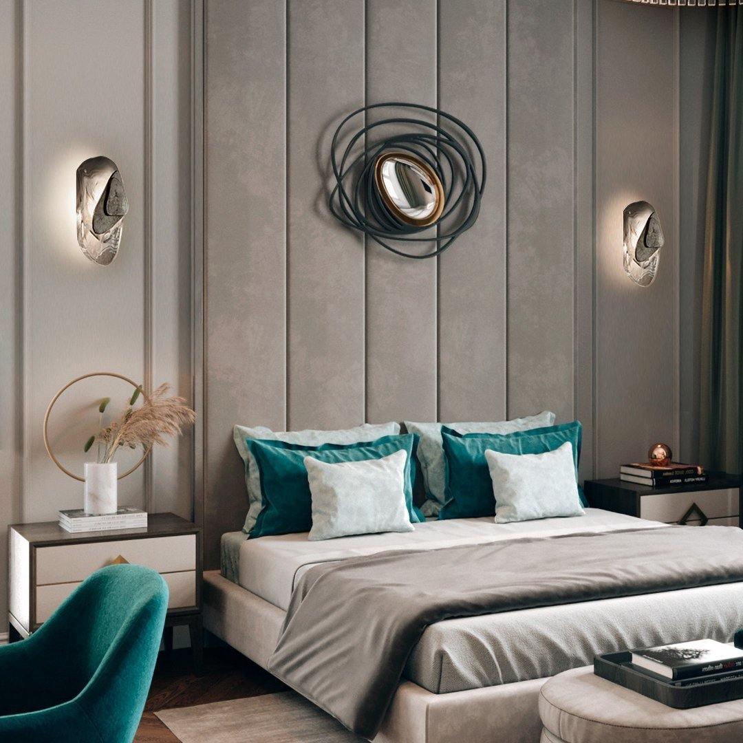 Wall Lamp Set | Metal & Glass | Black & Copper