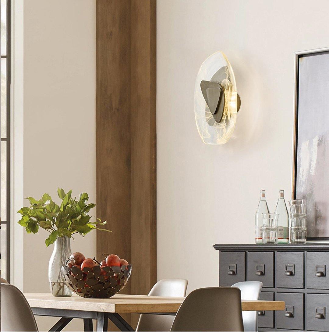 Wall Lamp Set | Metal & Glass | Black & Copper