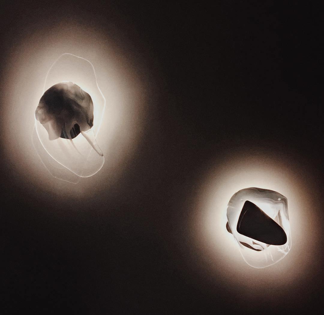 Wall Lamp Set | Metal & Glass | Black & Copper