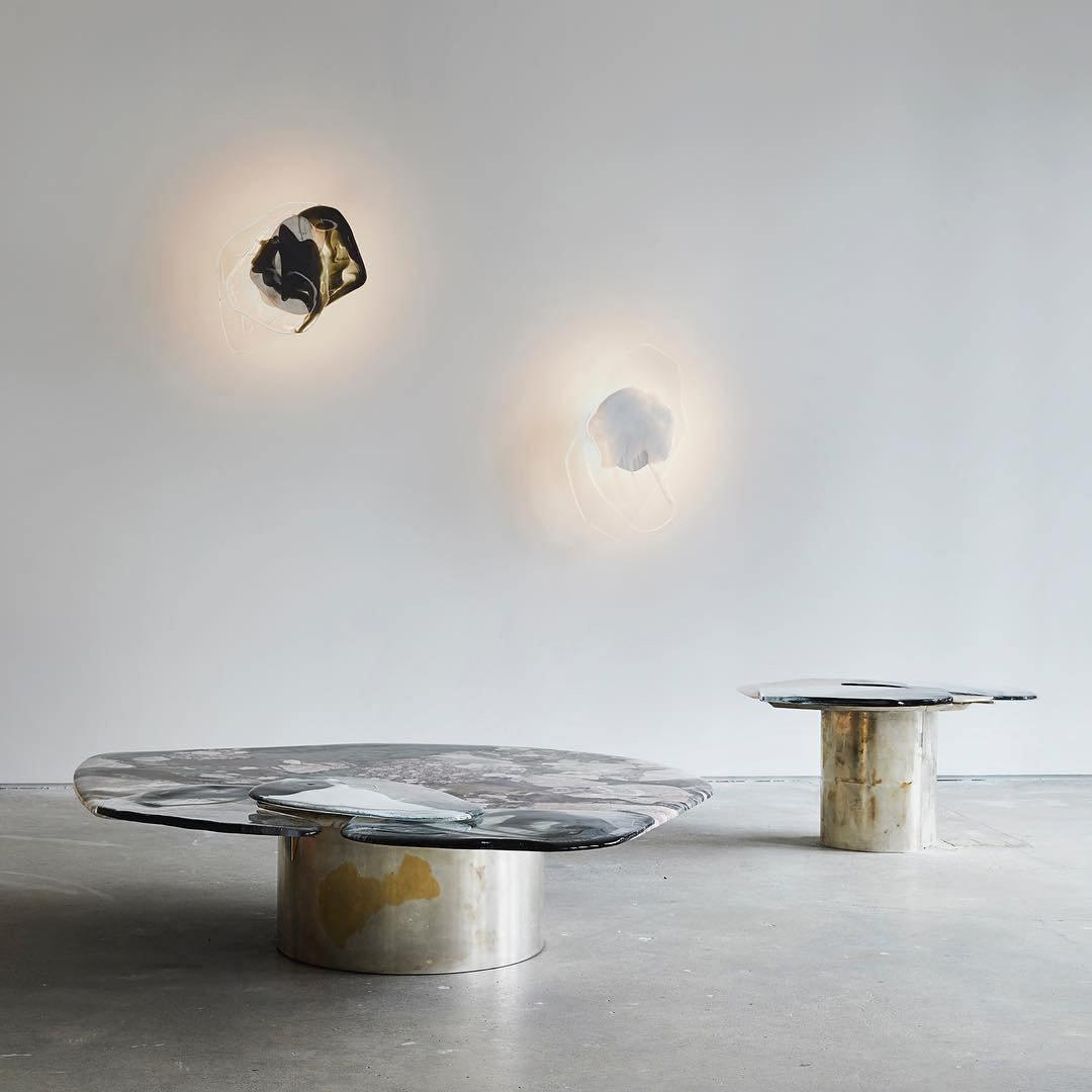 Wall Lamp Set | Metal & Glass | Black & Copper