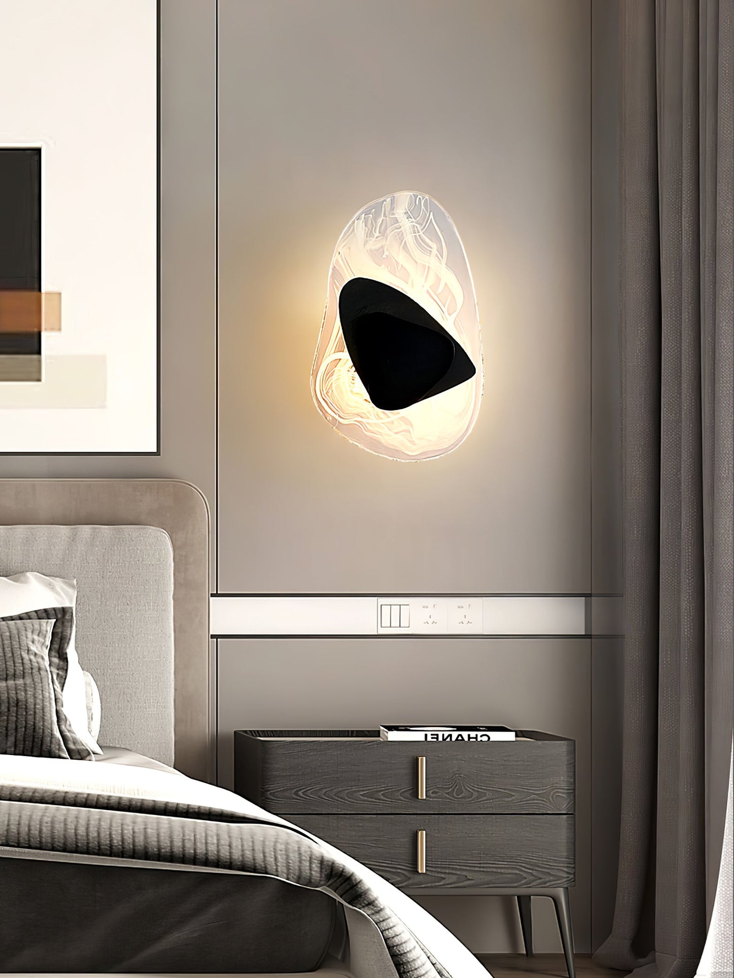Wall Lamp Set | Metal & Glass | Black & Copper