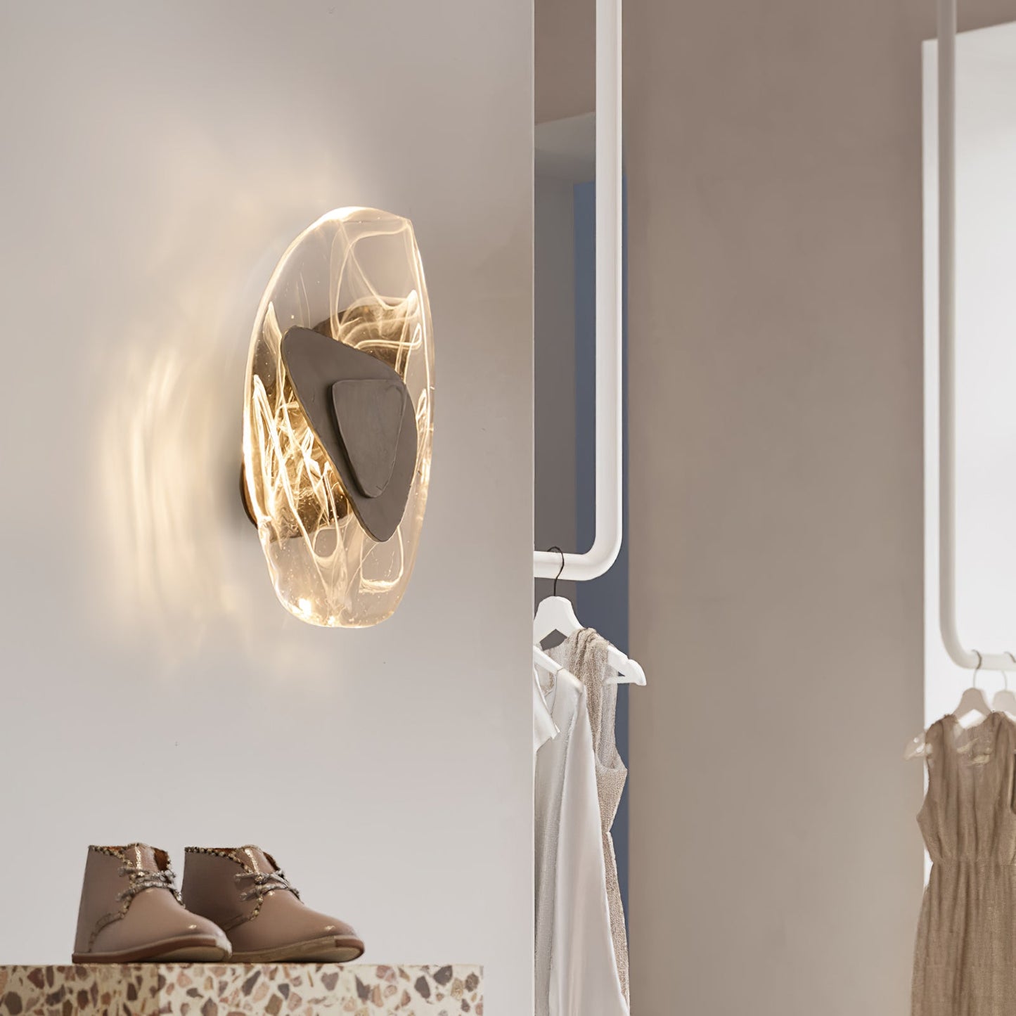 Wall Lamp Set | Metal & Glass | Black & Copper