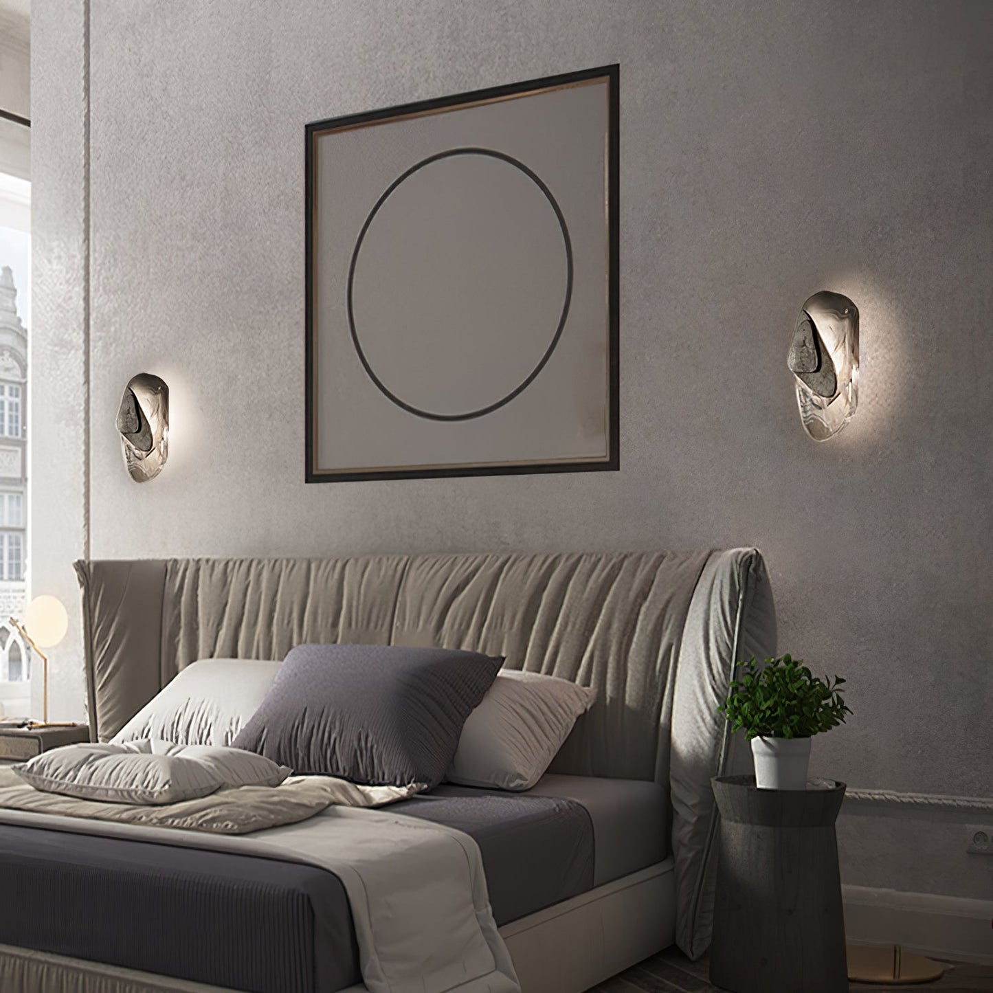 Wall Lamp Set | Metal & Glass | Black & Copper