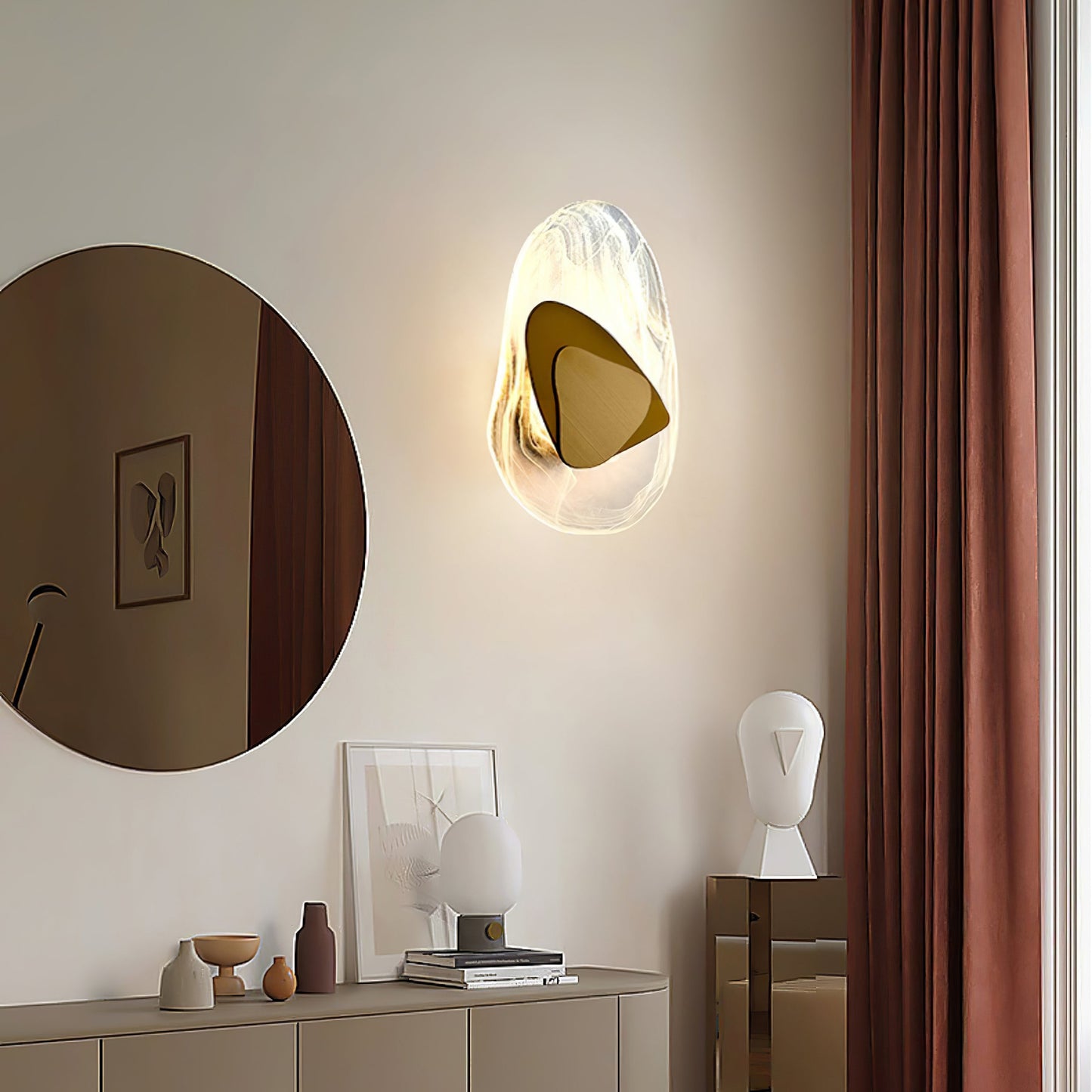 Wall Lamp Set | Metal & Glass | Black & Copper