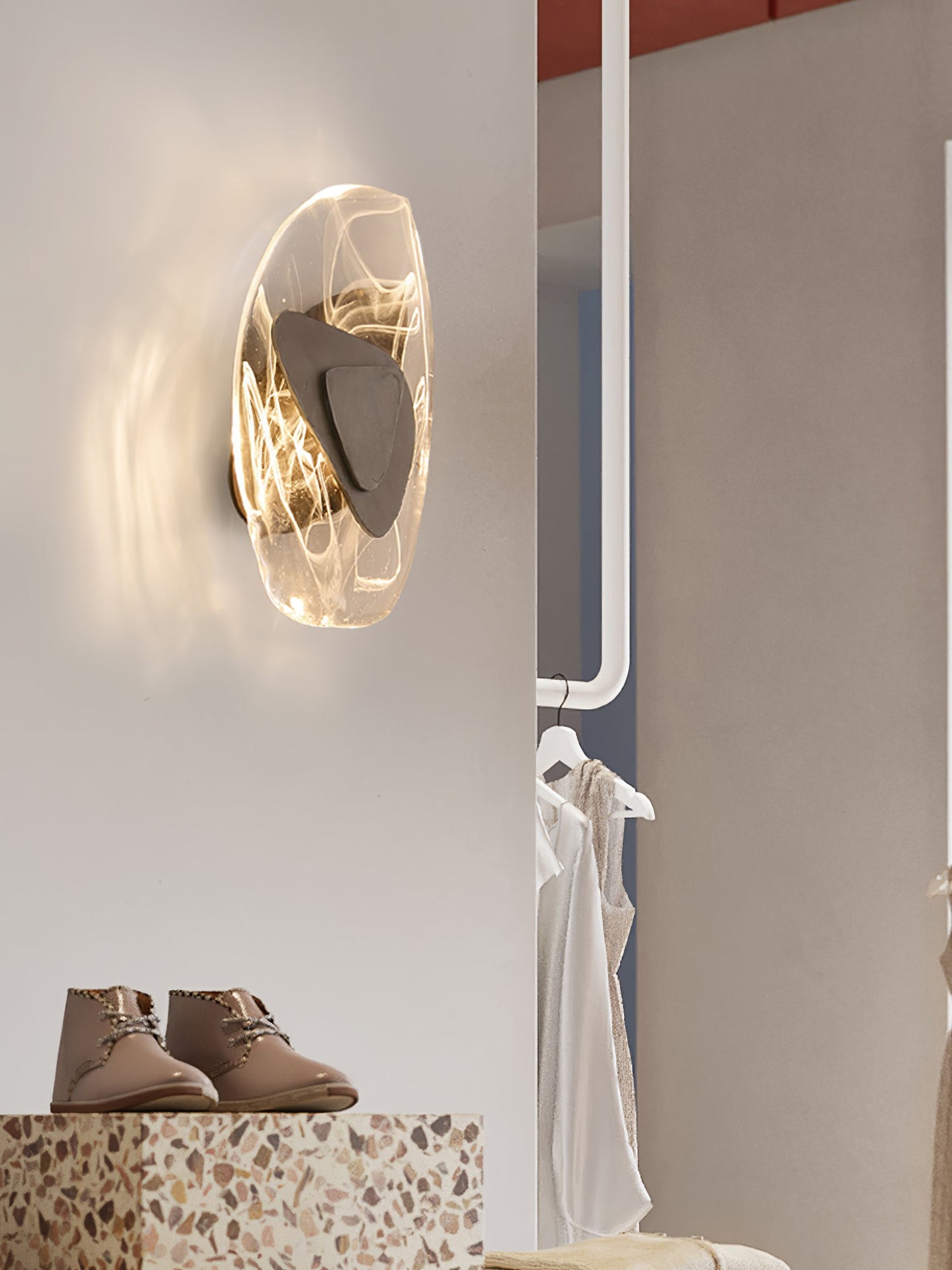 Wall Lamp Set | Metal & Glass | Black & Copper